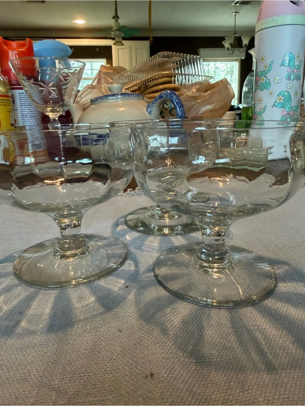 Classic Clear Glass Dessert Coupes - 3-Piece Set